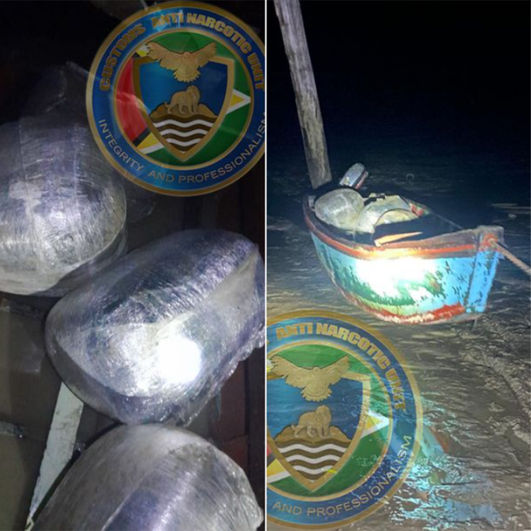 A joint operation between CANU and the Guyana Police Force uncovers 92.6 kg of cannabis in Crabwood Creek, Corentyne, Berbice.