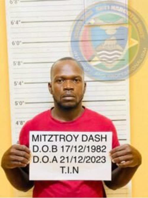 CONVICTION - Mitzroy Dash was found guilty of trafficking 2.4 kilograms of cocaine in March 2024, and sentenced to three years in prison and a fine of GY$2,160,000.